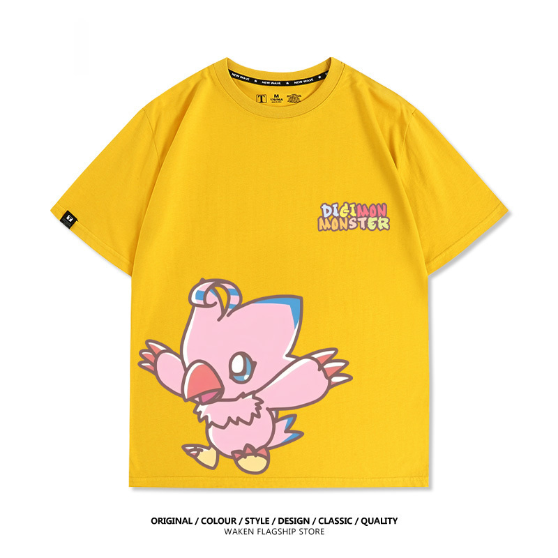 數碼寶貝 2025親子情侶男女同款 印花短袖T恤