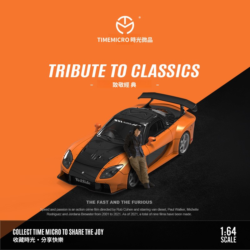 TM 1:64 馬自達RX-7 Veilside 速度與激情 仿真合金汽車模型