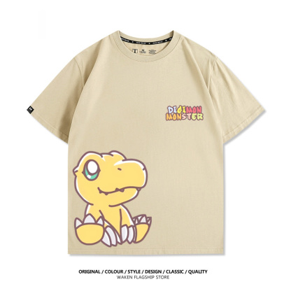 數碼寶貝 2025親子情侶男女同款 印花短袖T恤