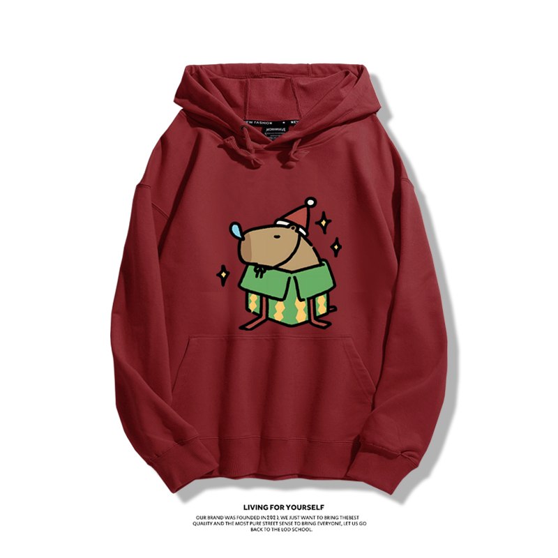 卡皮巴拉聖誕新款 親子情侶男女款連帽衛衣-ZUIHANG SHOP