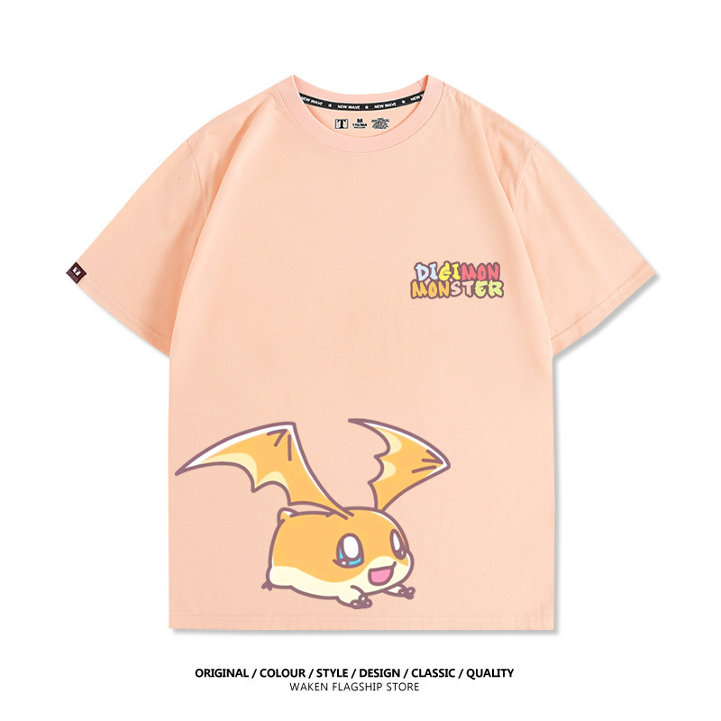 數碼寶貝 2025親子情侶男女同款 印花短袖T恤