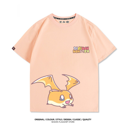 數碼寶貝 2025親子情侶男女同款 印花短袖T恤