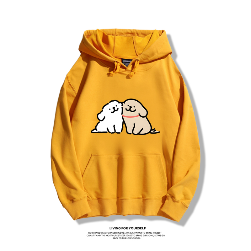 線條小狗新款 親子情侶男女款連帽衛衣-ZUIHANG SHOP