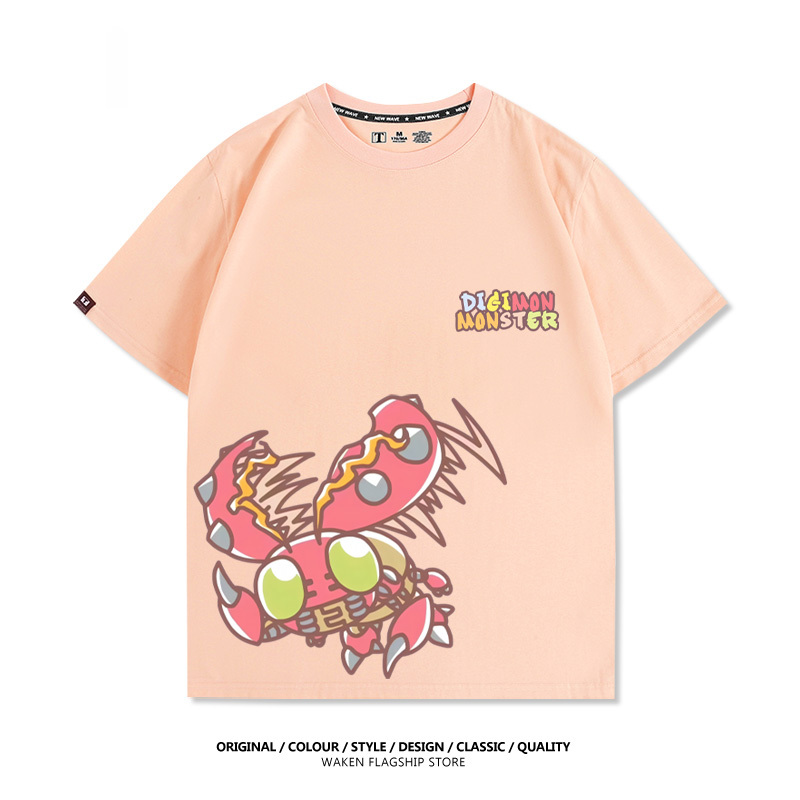 數碼寶貝 2025親子情侶男女同款 印花短袖T恤