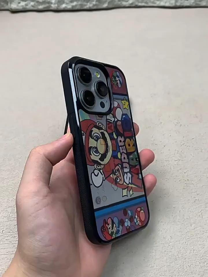 卡通馬里奧遊戲機3D幻圖磁吸防摔手機殼