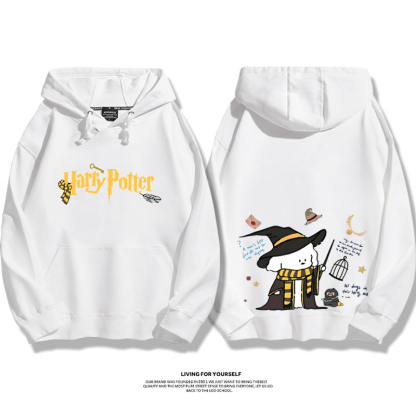 哈利波特聯名線條小狗新款 親子情侶男女款連帽衛衣-ZUIHANG SHOP