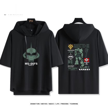 機動戰士鋼彈新款 親子情侶男女款連帽短袖T恤-ZUIHANG SHOP