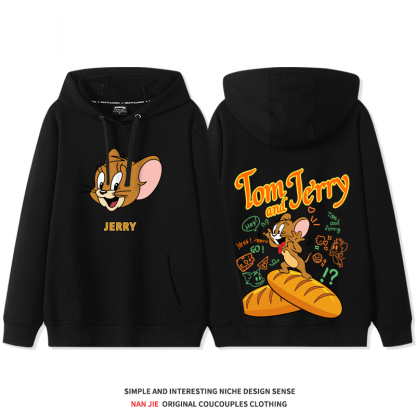 湯姆貓與傑利鼠 2025秋冬新款 親子情侶裝連帽衛衣