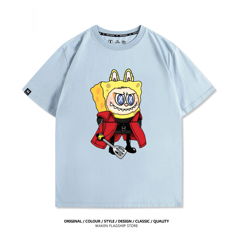 LabubuX海綿寶寶 印花短袖T恤-ZUIHANG SHOP