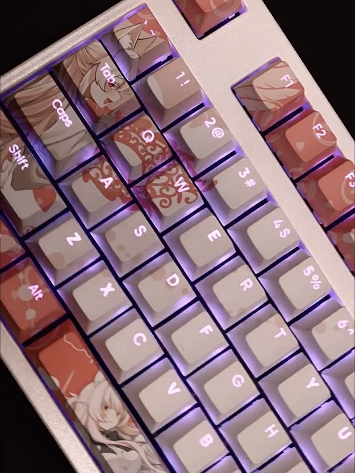 清澄晶透光RGB108鍵標準配列衛星軸鍵帽