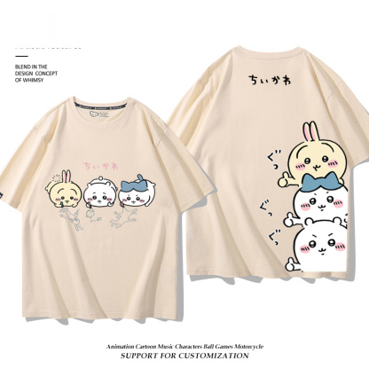 Chiikawa 2025親子情侶男女同款 印花短袖T恤-ZUIHANG SHOP