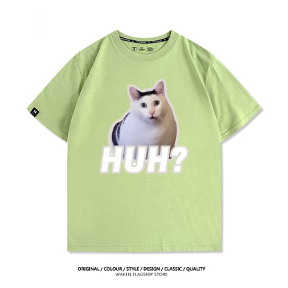 HUH貓咪表情包 印花短袖T恤-ZUIHANG SHOP