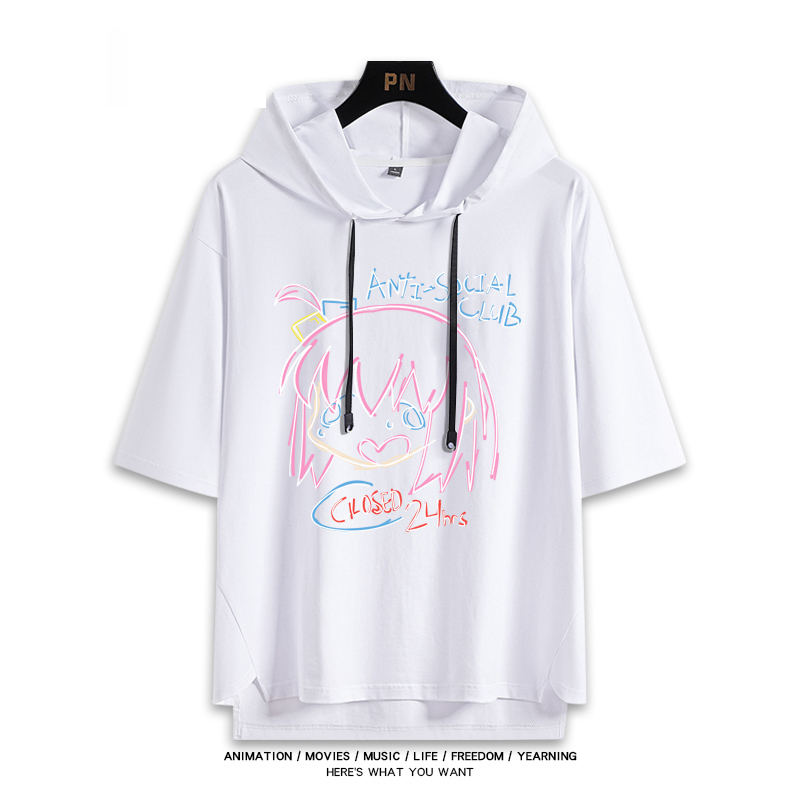 孤獨搖滾新款 親子情侶男女款連帽短袖T恤-ZUIHANG SHOP