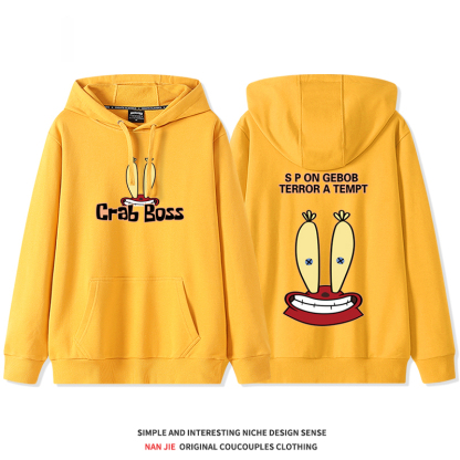 海綿寶寶聯名 2025秋冬新款 親子情侶裝連帽衛衣