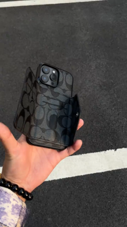 蔻馳卡包皮質磨砂手機殼