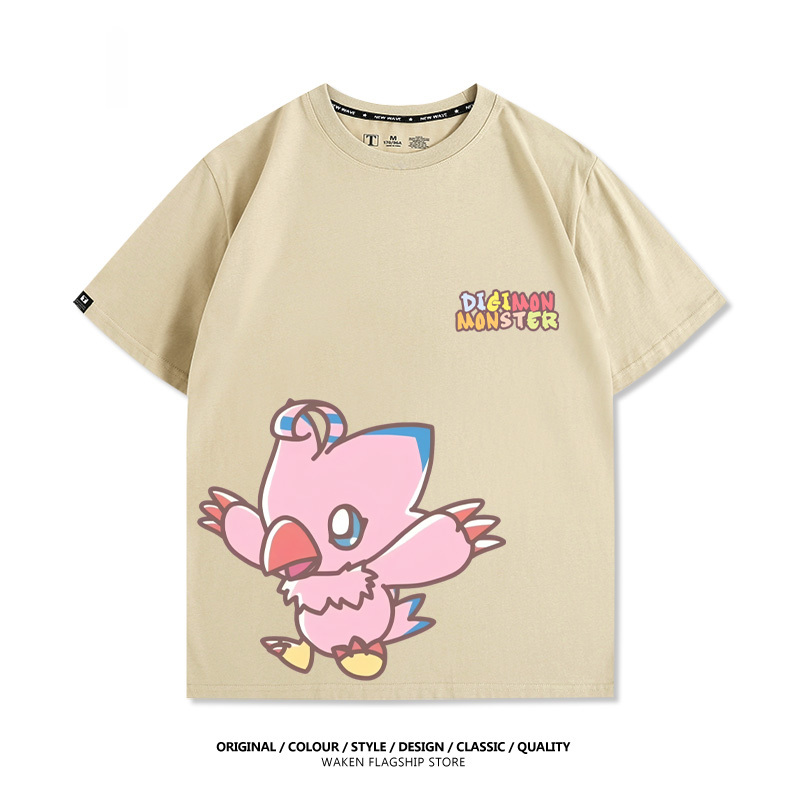 數碼寶貝 2025親子情侶男女同款 印花短袖T恤