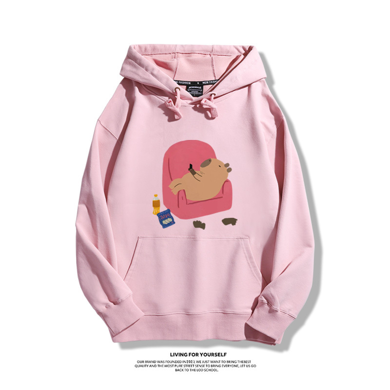 可愛水豚君卡皮巴拉新款 親子情侶男女款連帽衛衣-ZUIHANG SHOP