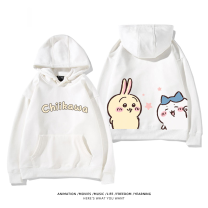 chiikawa 2024秋冬新款親子情侶裝薄絨款連帽衛衣