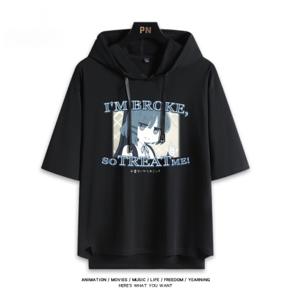 孤獨搖滾新款 親子情侶男女款連帽短袖T恤-ZUIHANG SHOP