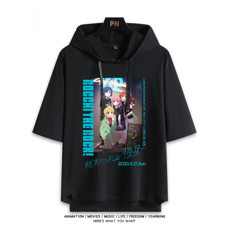 孤獨搖滾新款 親子情侶男女款連帽短袖T恤-ZUIHANG SHOP