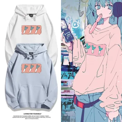 初音未來聯名鵝鴨殺新款 親子情侶男女款連帽衛衣-ZUIHANG SHOP