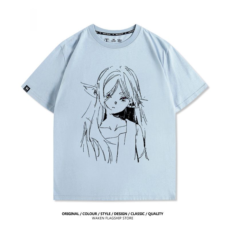 葬送的芙莉蓮 動漫線條 印花短袖T恤-ZUIHANG SHOP