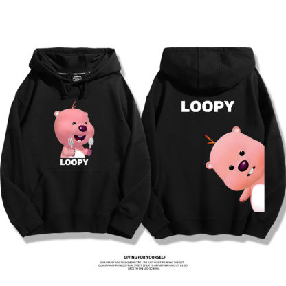 小海狸露比loopy新款 親子情侶男女款連帽衛衣-ZUIHANG SHOP