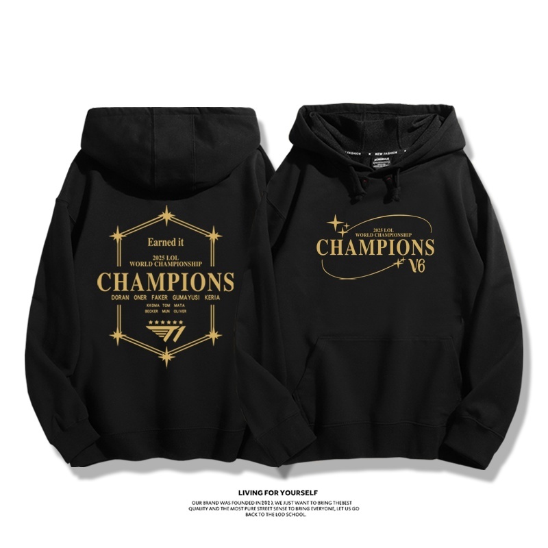 T1战队S15 2025秋冬新款 親子情侶裝連帽衛衣