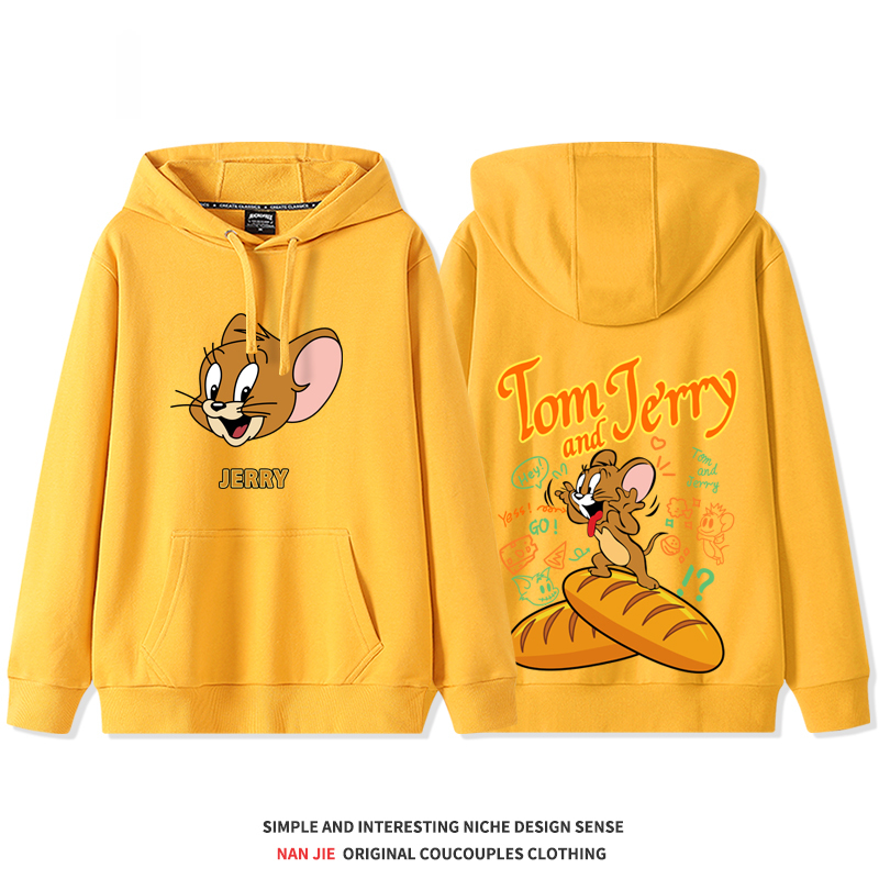 湯姆貓與傑利鼠 2025秋冬新款 親子情侶裝連帽衛衣
