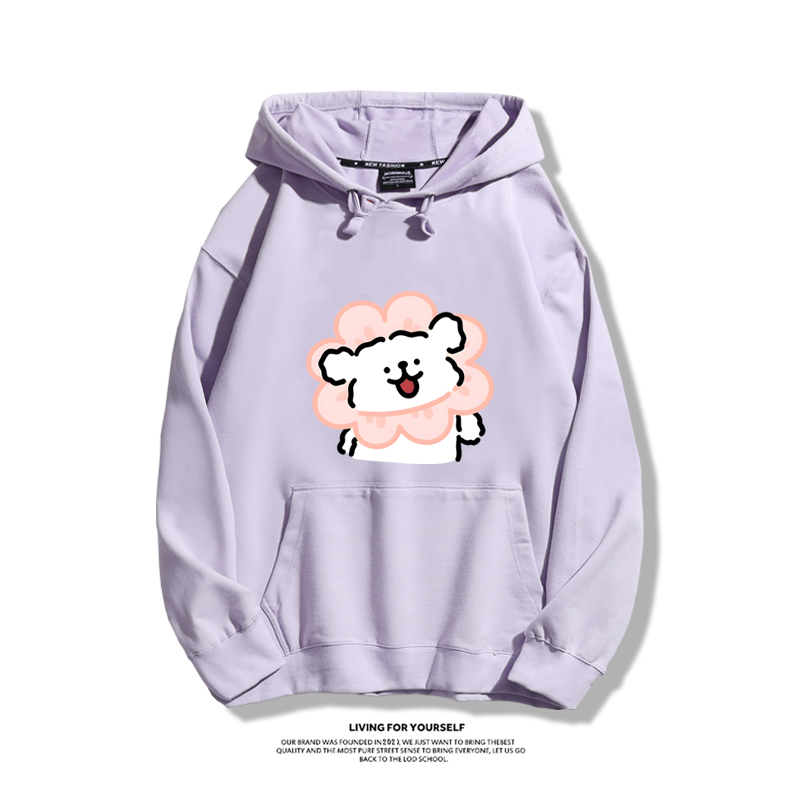 線條小狗新款 親子情侶男女款連帽衛衣-ZUIHANG SHOP