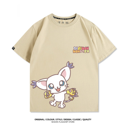 數碼寶貝 2025親子情侶男女同款 印花短袖T恤