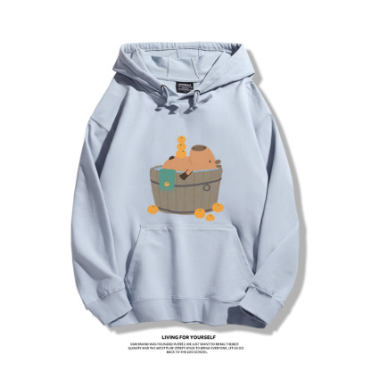 可愛水豚君卡皮巴拉新款 親子情侶男女款連帽衛衣-ZUIHANG SHOP
