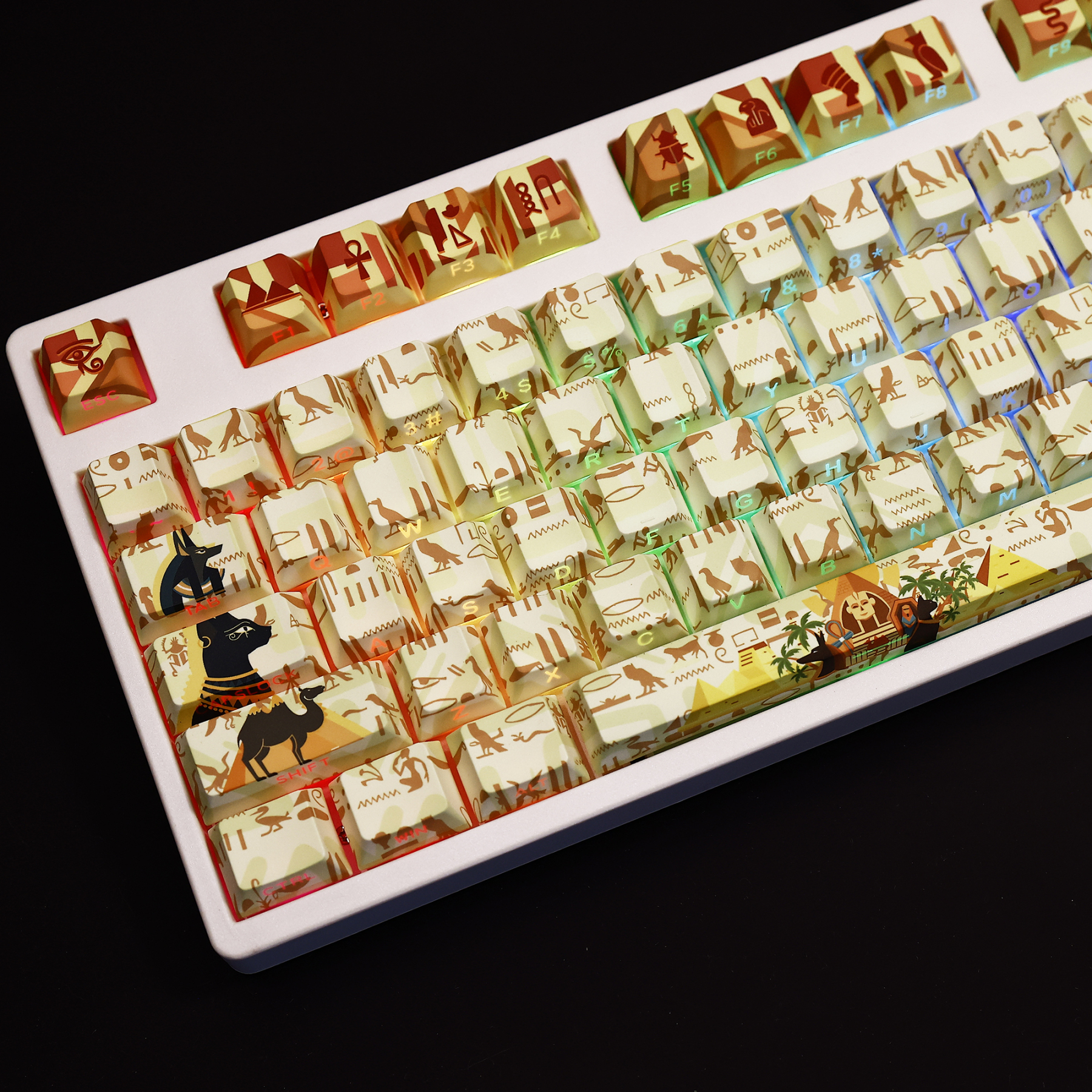 古埃及透光RGB108鍵標準配列衛星軸鍵帽-ZUIHANG SHOP