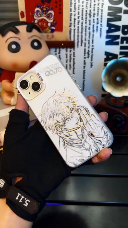 咒術迴戰彩銀線條漸變防摔手機殼