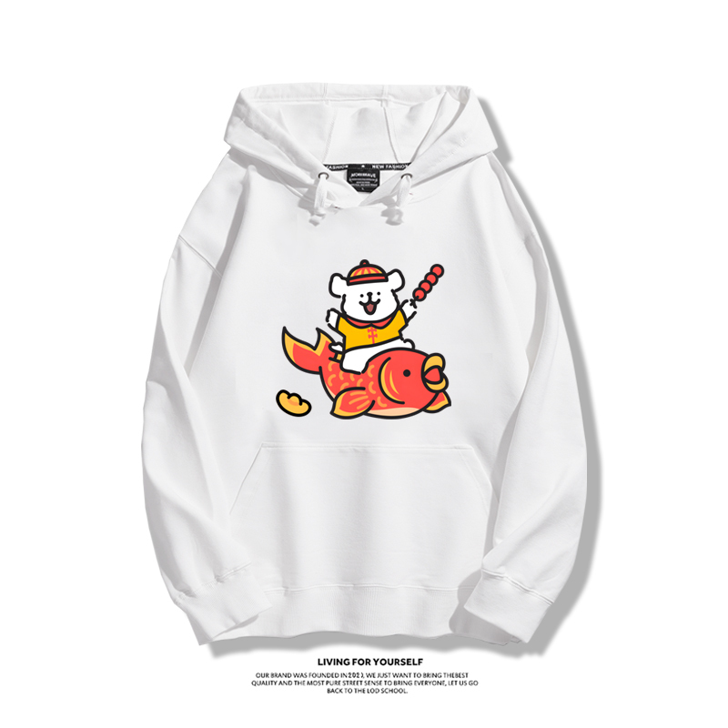 線條小狗新款 親子情侶男女款連帽衛衣-ZUIHANG SHOP