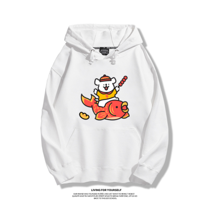 線條小狗新款 親子情侶男女款連帽衛衣-ZUIHANG SHOP