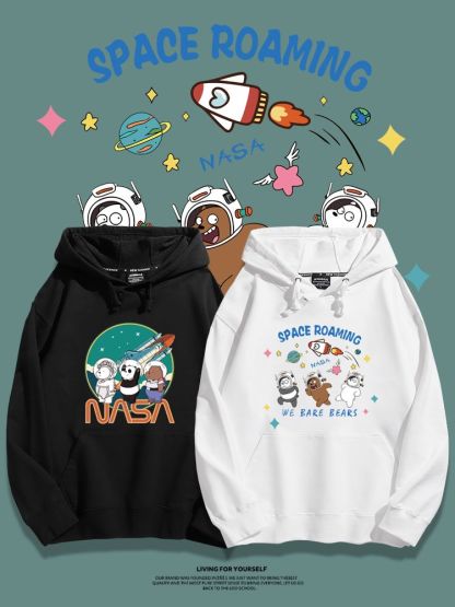 咱們三只裸熊聯名nasa新款 親子情侶男女款連帽衛衣-ZUIHANG SHOP