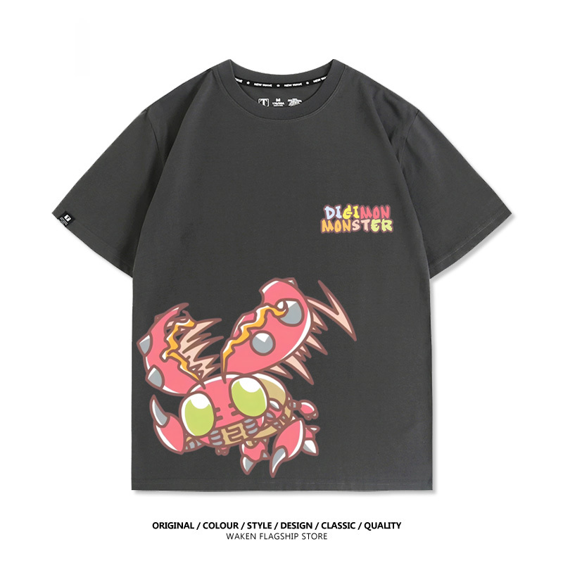 數碼寶貝 2025親子情侶男女同款 印花短袖T恤