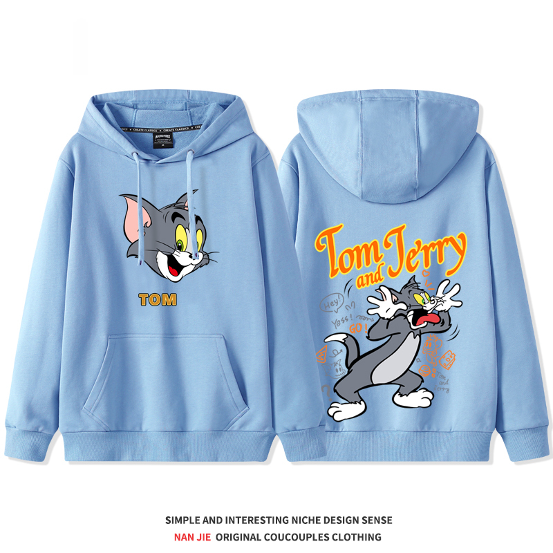 湯姆貓與傑利鼠 2025秋冬新款 親子情侶裝連帽衛衣