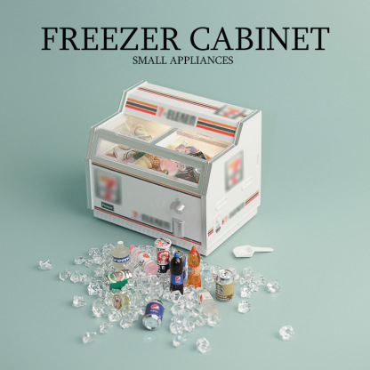 迷你小冰箱玩具 | 超市微縮臥式冰櫃擺飾模型-ZUIHANGSHOP