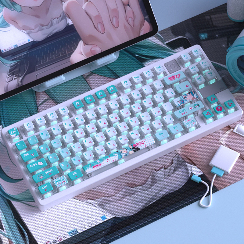 初音未來 122鍵 四面透光布丁鍵帽-ZUIHANG SHOP