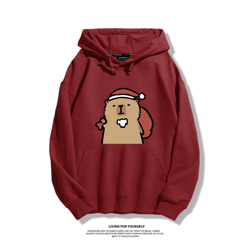 卡皮巴拉聖誕新款 親子情侶男女款連帽衛衣-ZUIHANG SHOP