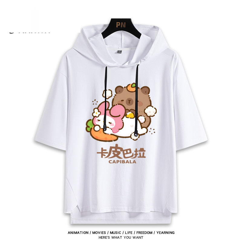 卡皮巴拉聯名三麗鷗  連帽短袖T恤-ZUIHANG SHOP