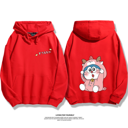 Q版新年叮噹貓新款 親子情侶男女款連帽衛衣-ZUIHANG SHOP