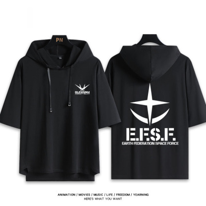 機動戰士鋼彈新款 親子情侶男女款連帽短袖T恤-ZUIHANG SHOP