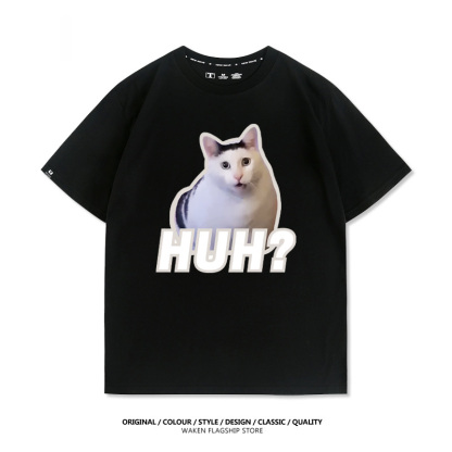 HUH貓咪表情包 印花短袖T恤-ZUIHANG SHOP
