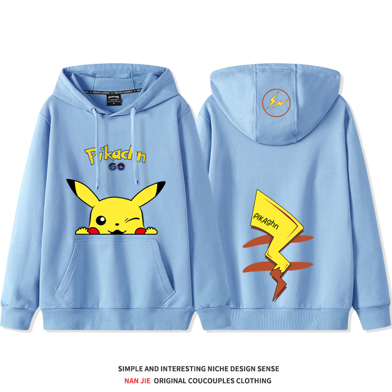 藤原浩閃電聯名皮卡丘 2025秋冬新款 親子情侶裝連帽衛衣