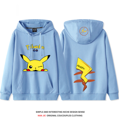 藤原浩閃電聯名皮卡丘 2025秋冬新款 親子情侶裝連帽衛衣