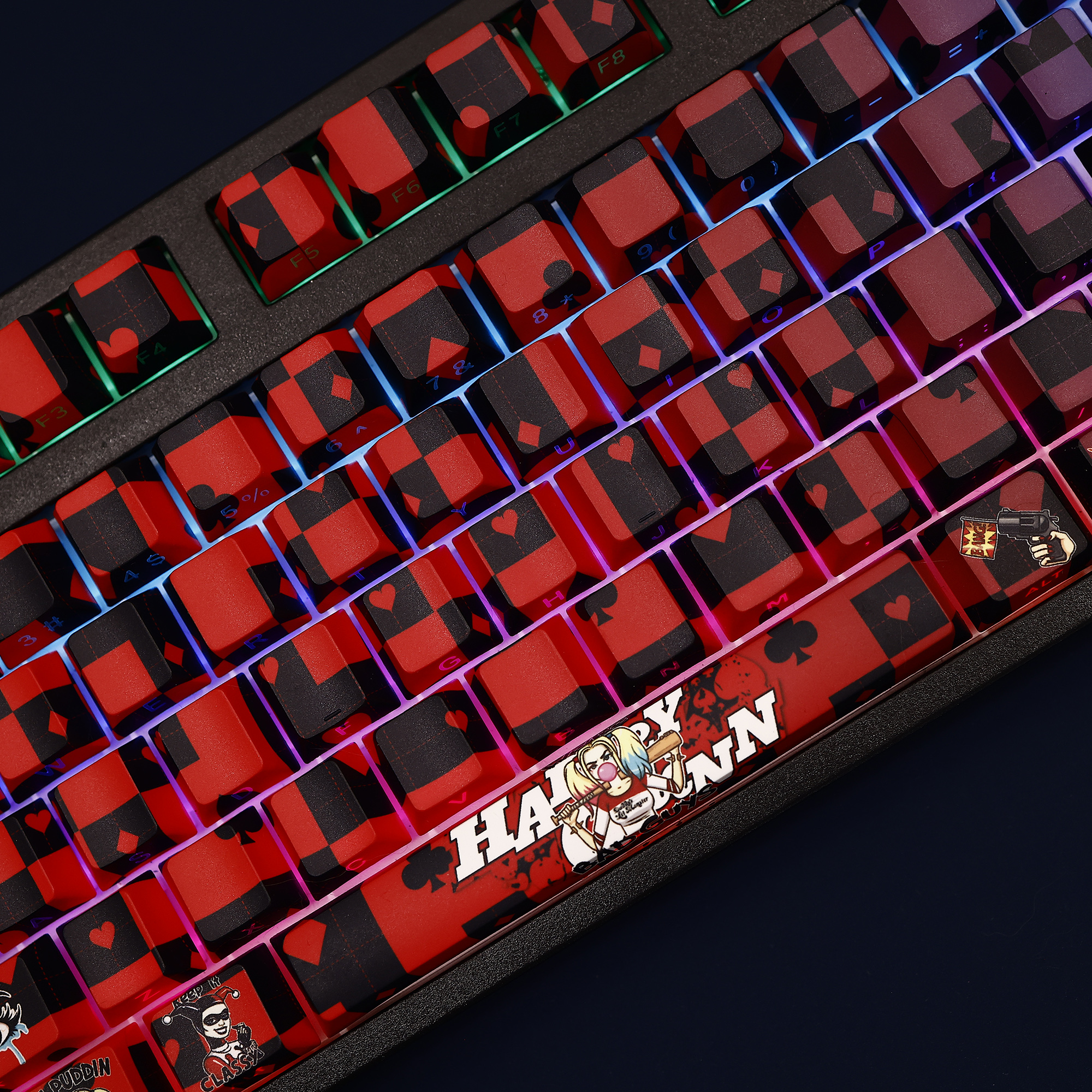 小丑女哈莉奎茵Harley Quinn透光RGB108鍵標準配列衛星軸鍵帽-ZUIHANG SHOP