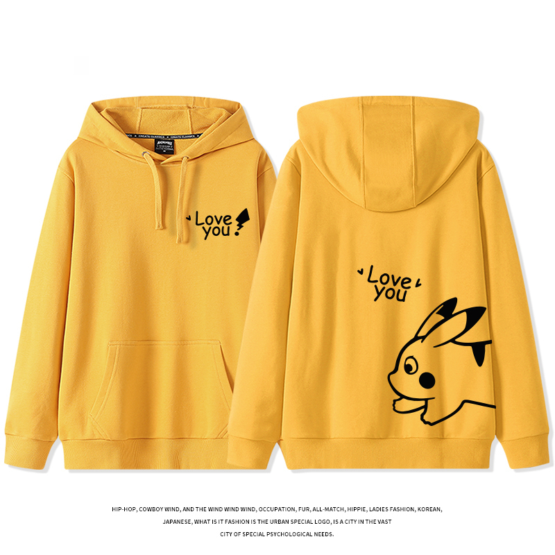 皮卡丘聯名 2025秋冬新款 親子情侶裝連帽衛衣